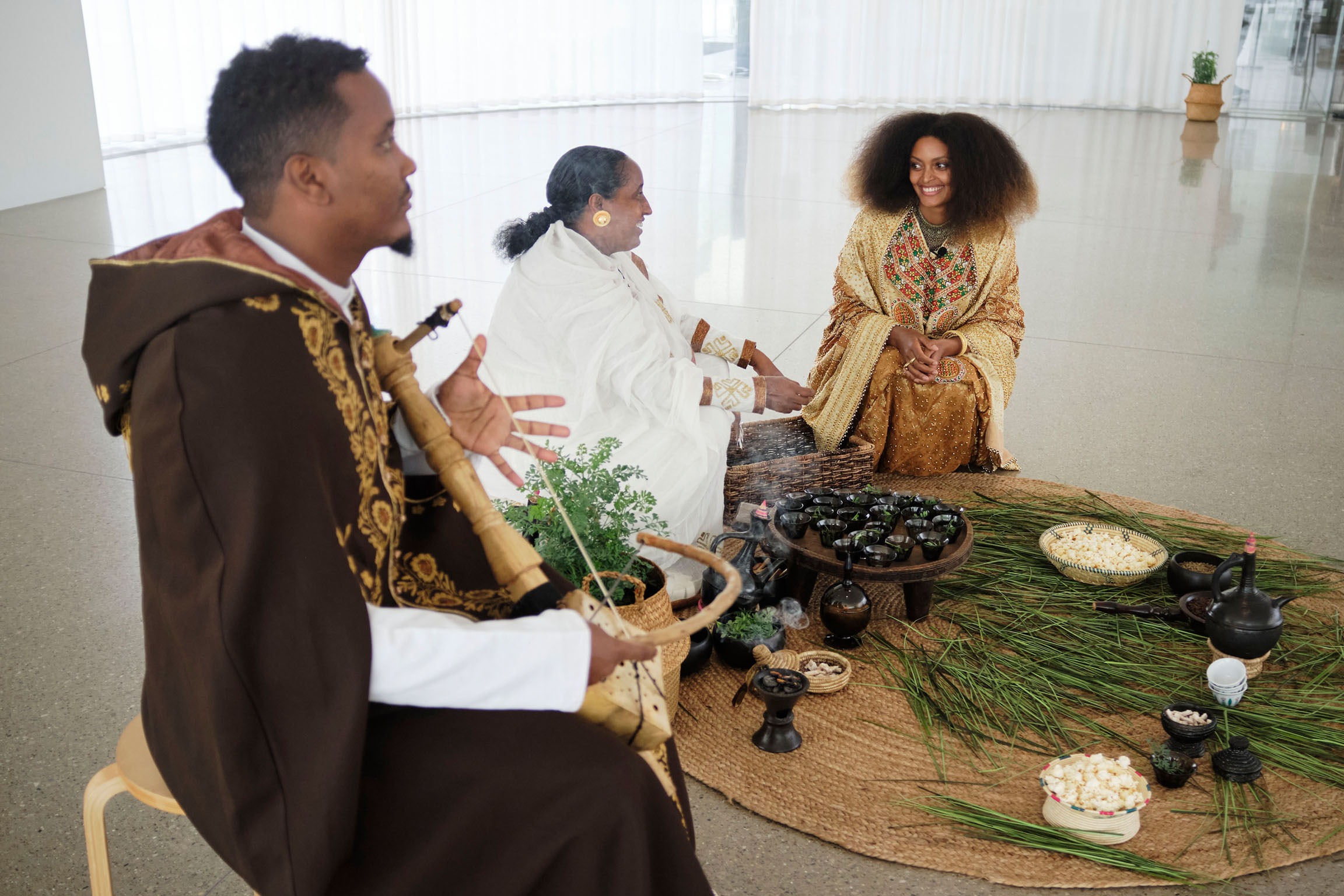 The Coffee Muse roasting and brewing during Yatreda's ceremony
